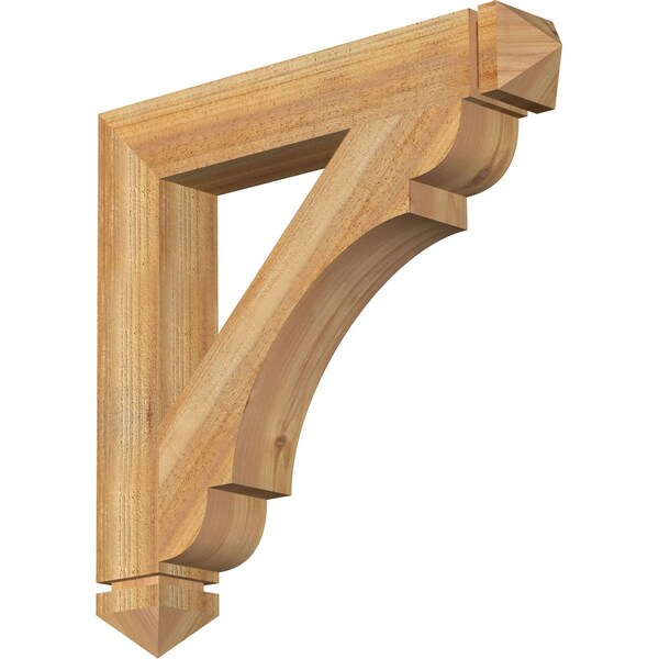 Ekena Millwork Olympic Arts & Crafts Rough Sawn Bracket, Western Red Cedar, 4"W x 26"D x 26"H BKT04X26X26OLY03RWR - main